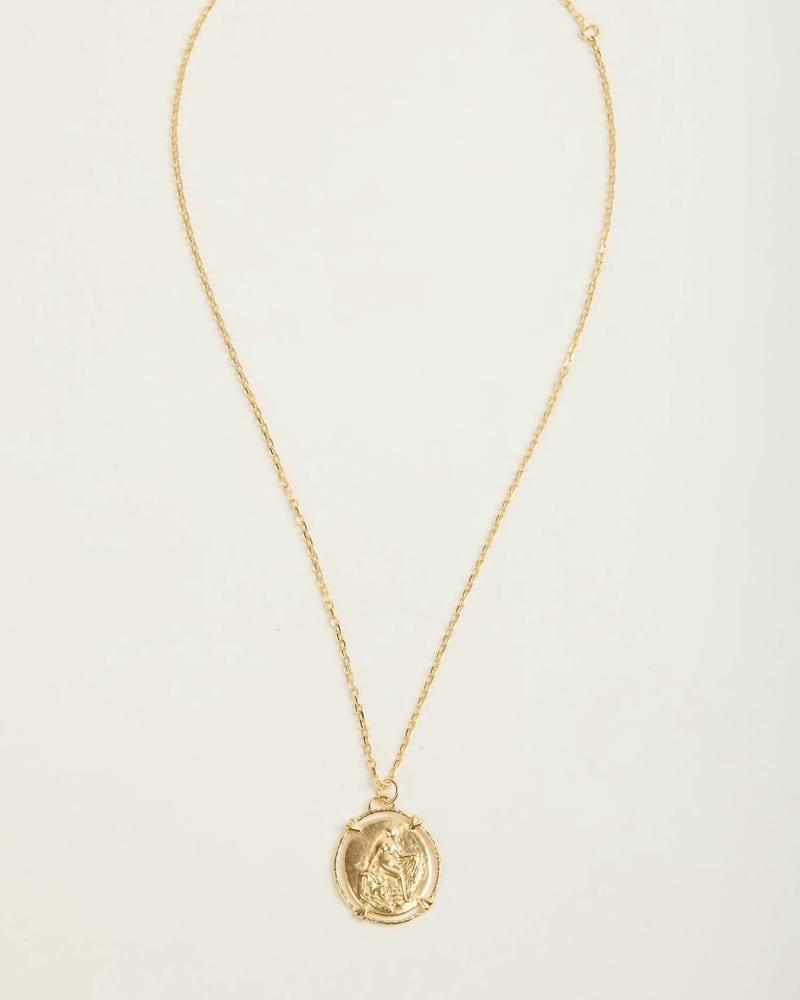 Front of a size O/S Born To Love Necklace in Gold in Gold by ANNI LU. | dia_product_style_image_id:330616